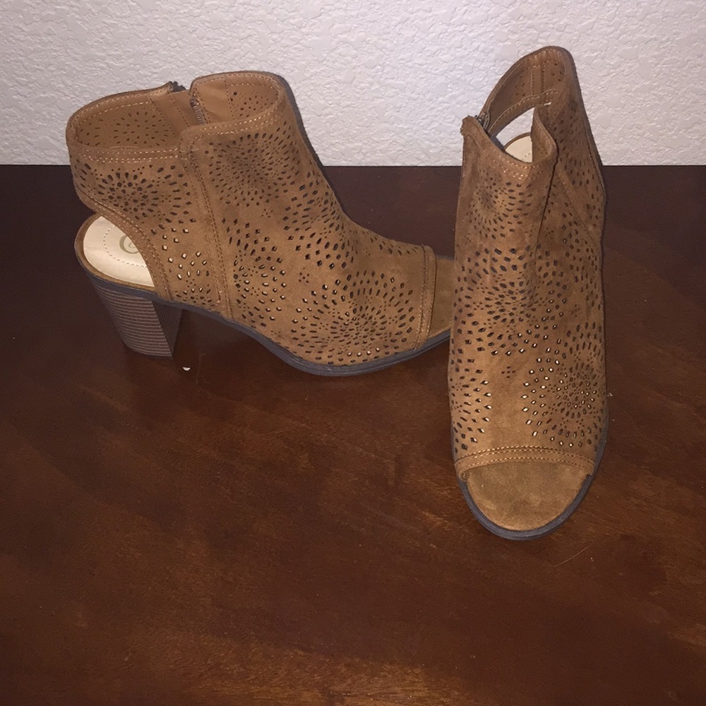 Cognac Heeled Sandals